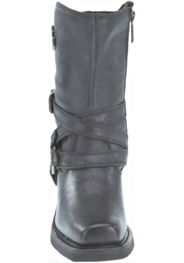 HARLEY-DAVIDSON FOOTWEAR Women's Ingleside Black Leather Motorcycle Boots D87091